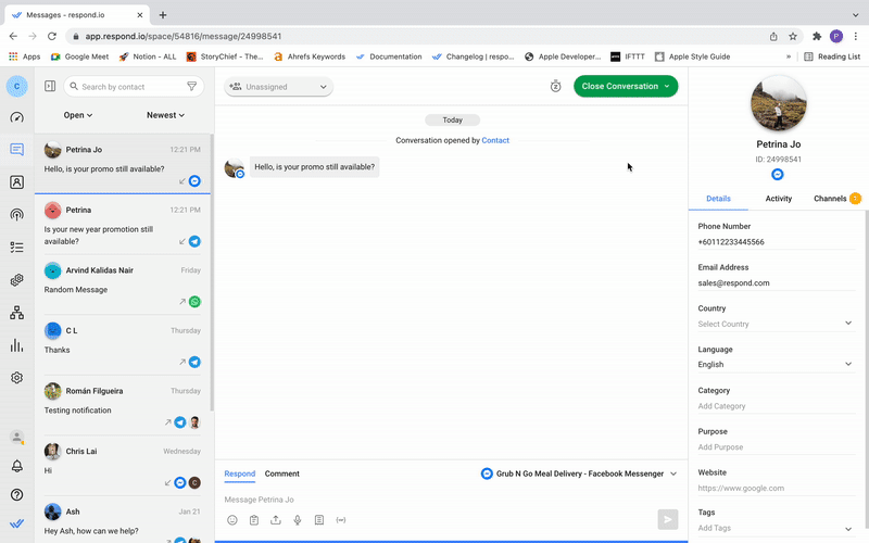 How to merge duplicated contacts with respond.io