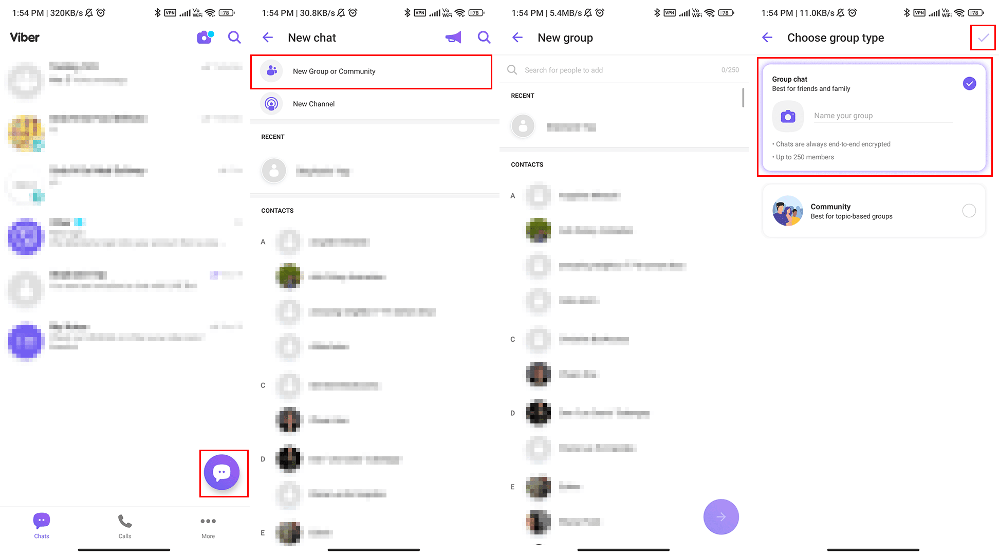 an image showing how to create a group in Viber