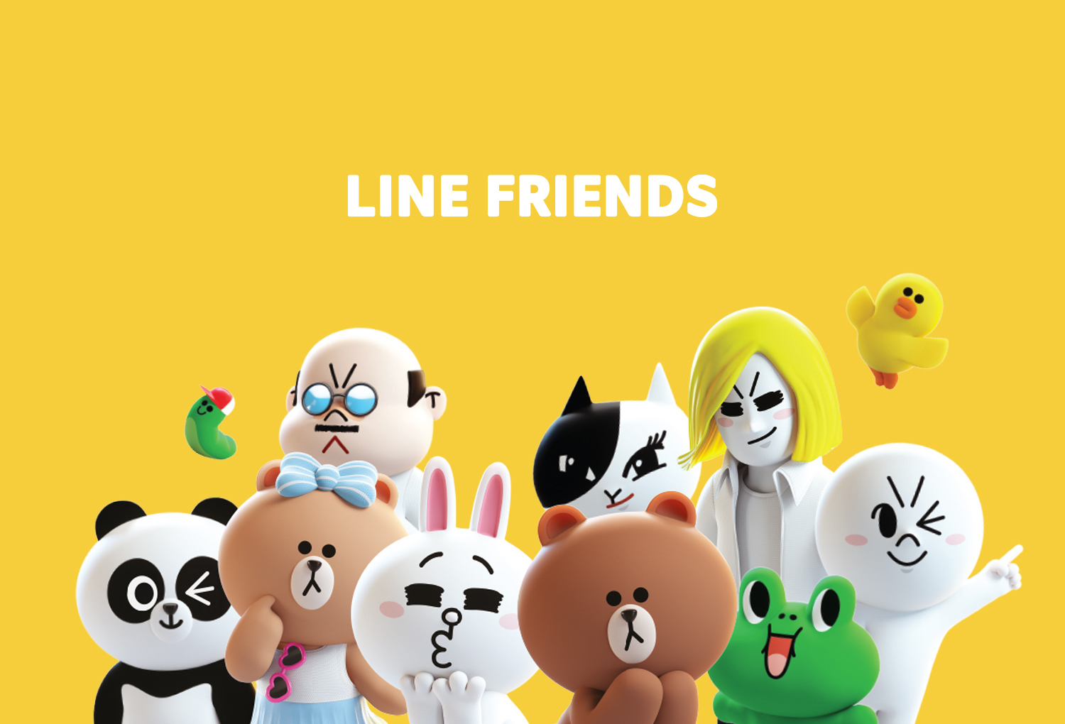 Cute, colorful characters make up the LINE Friends