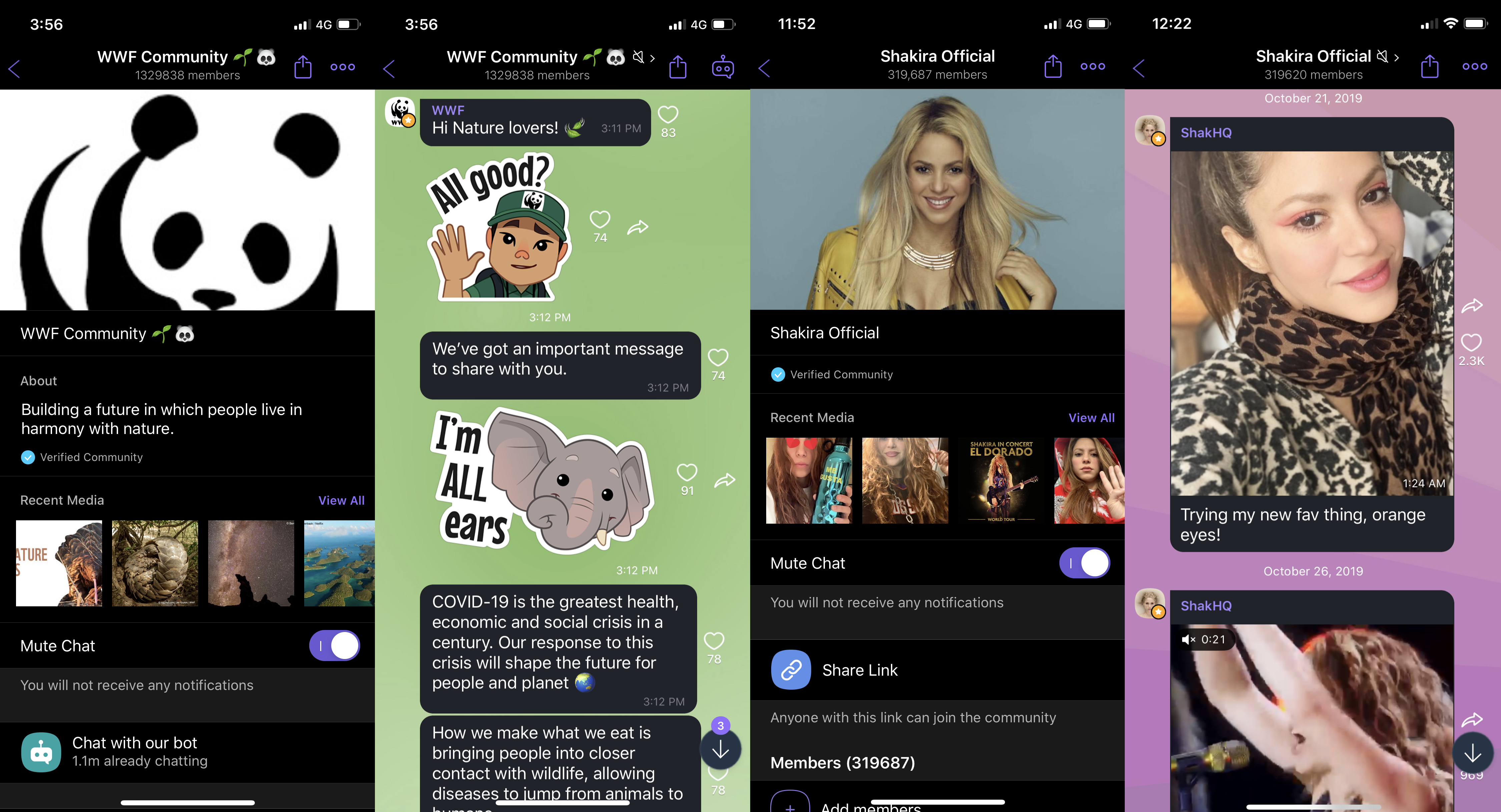 Viber communities are like large group chats, they are a way for companies and celebrities to use Viber for Business.