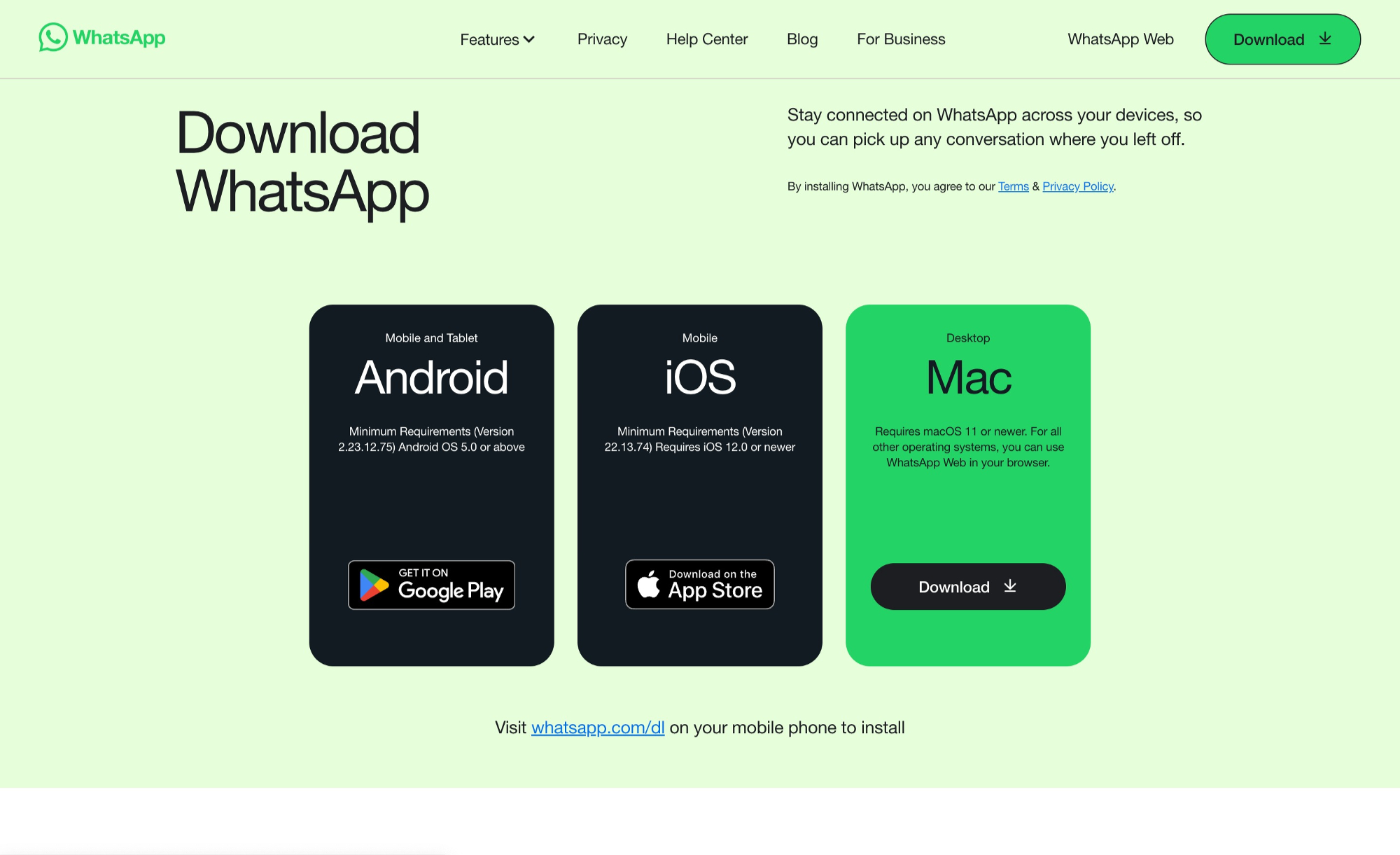 Download WhatsApp Desktop for Mac