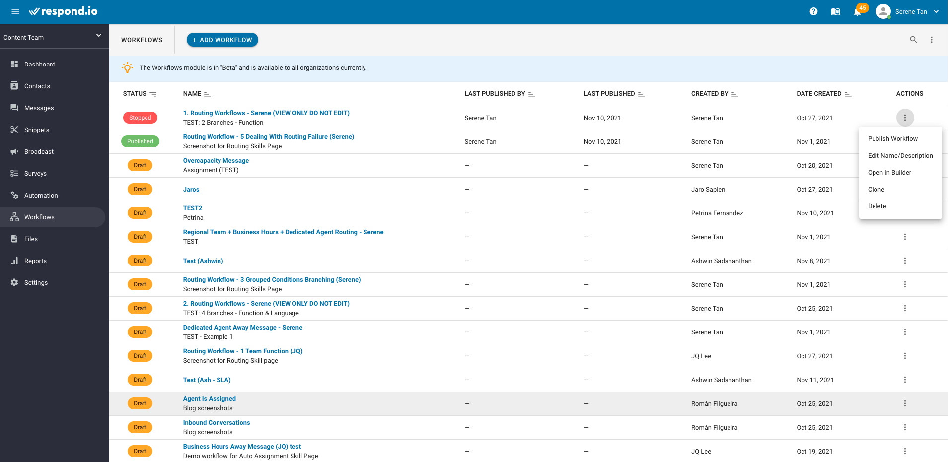 Workflows Overview