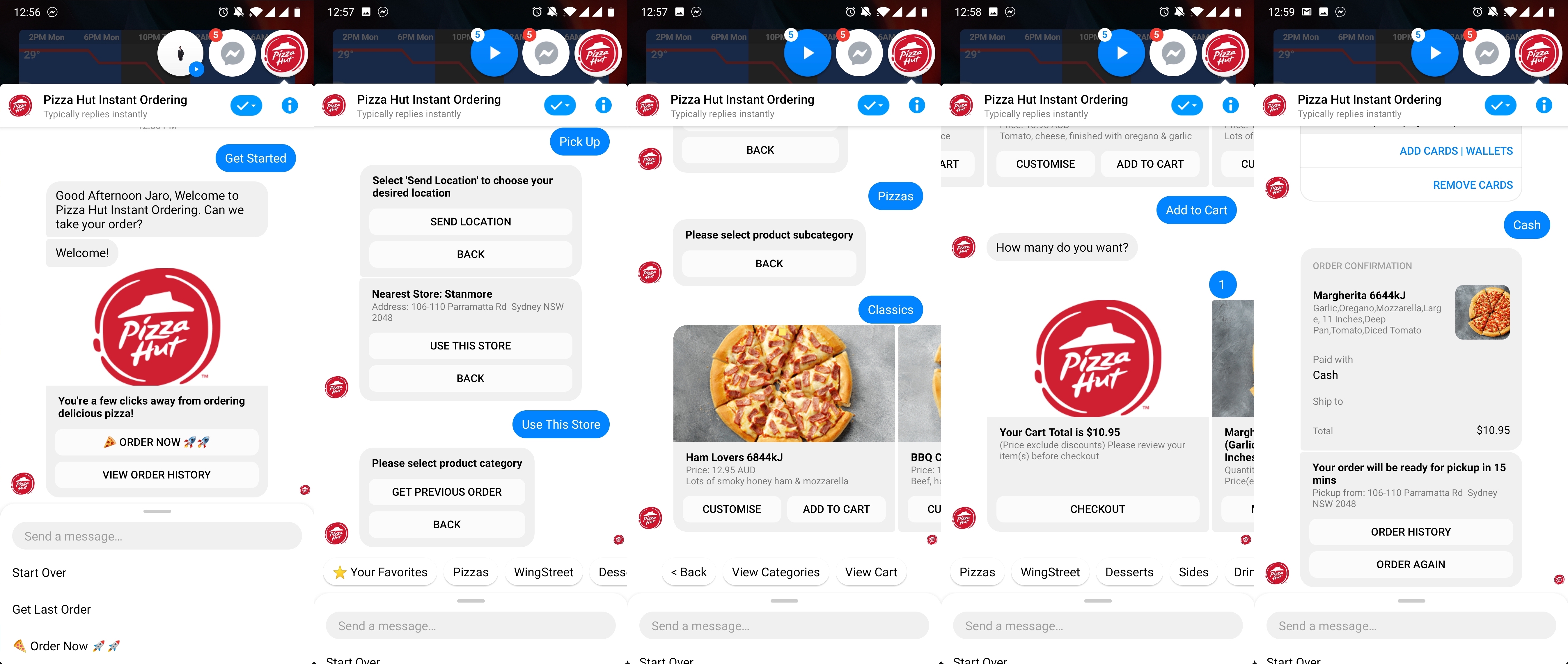 Pizza Hut Instant Ordering Process