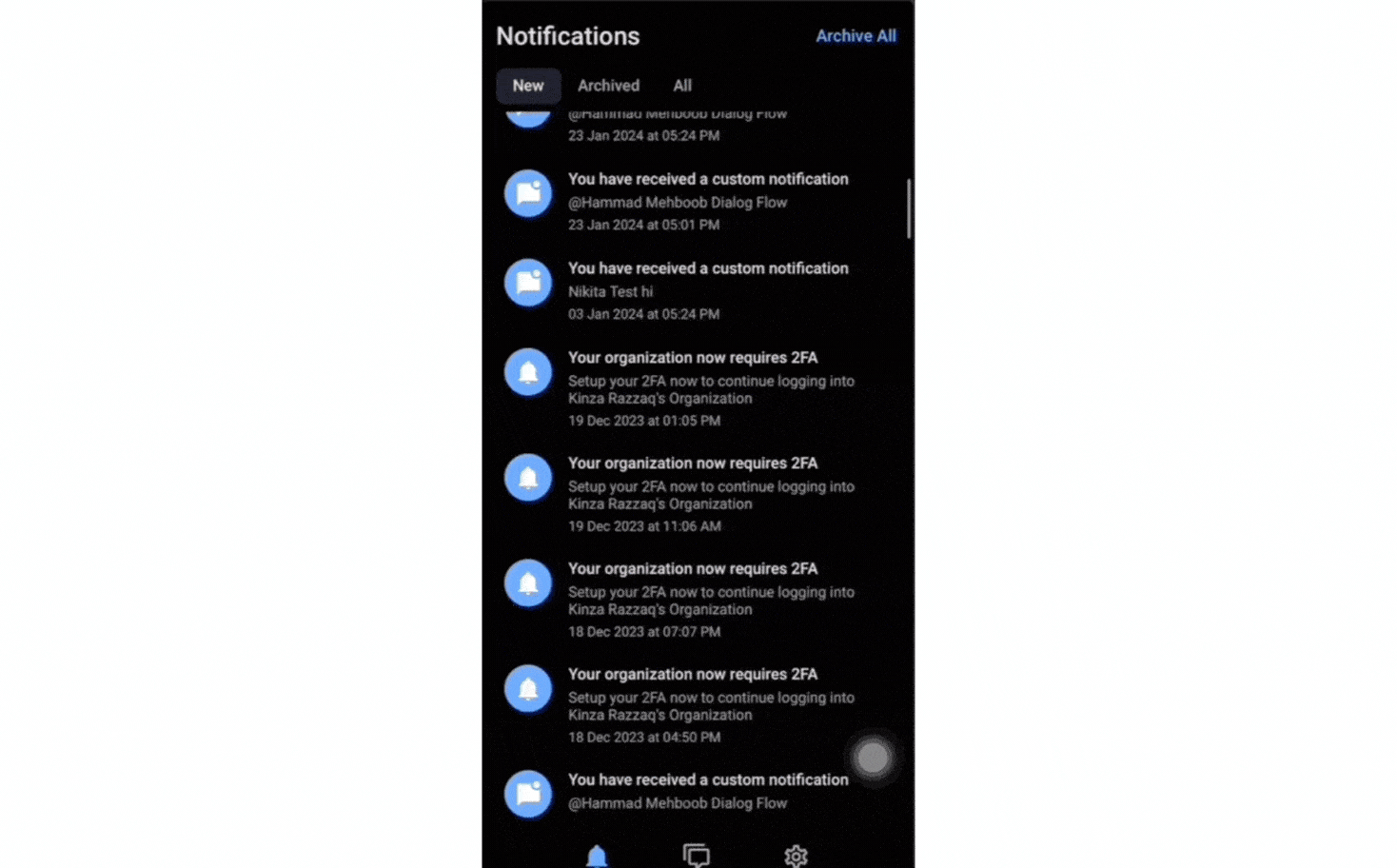 Get to the top of your Notification and Messages Lists with a single tap