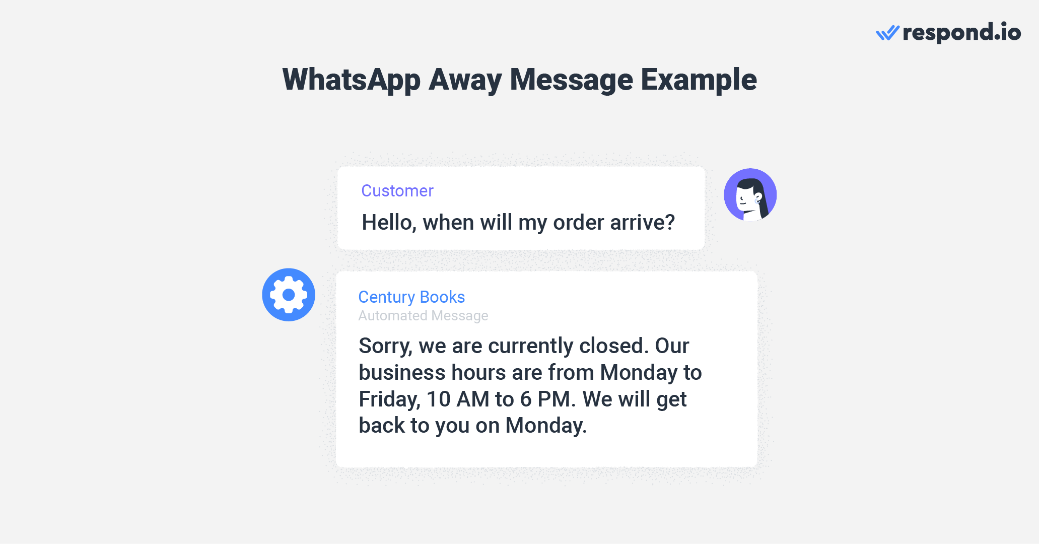 WhatsApp automation bot on the WhatsApp Business app: Away message