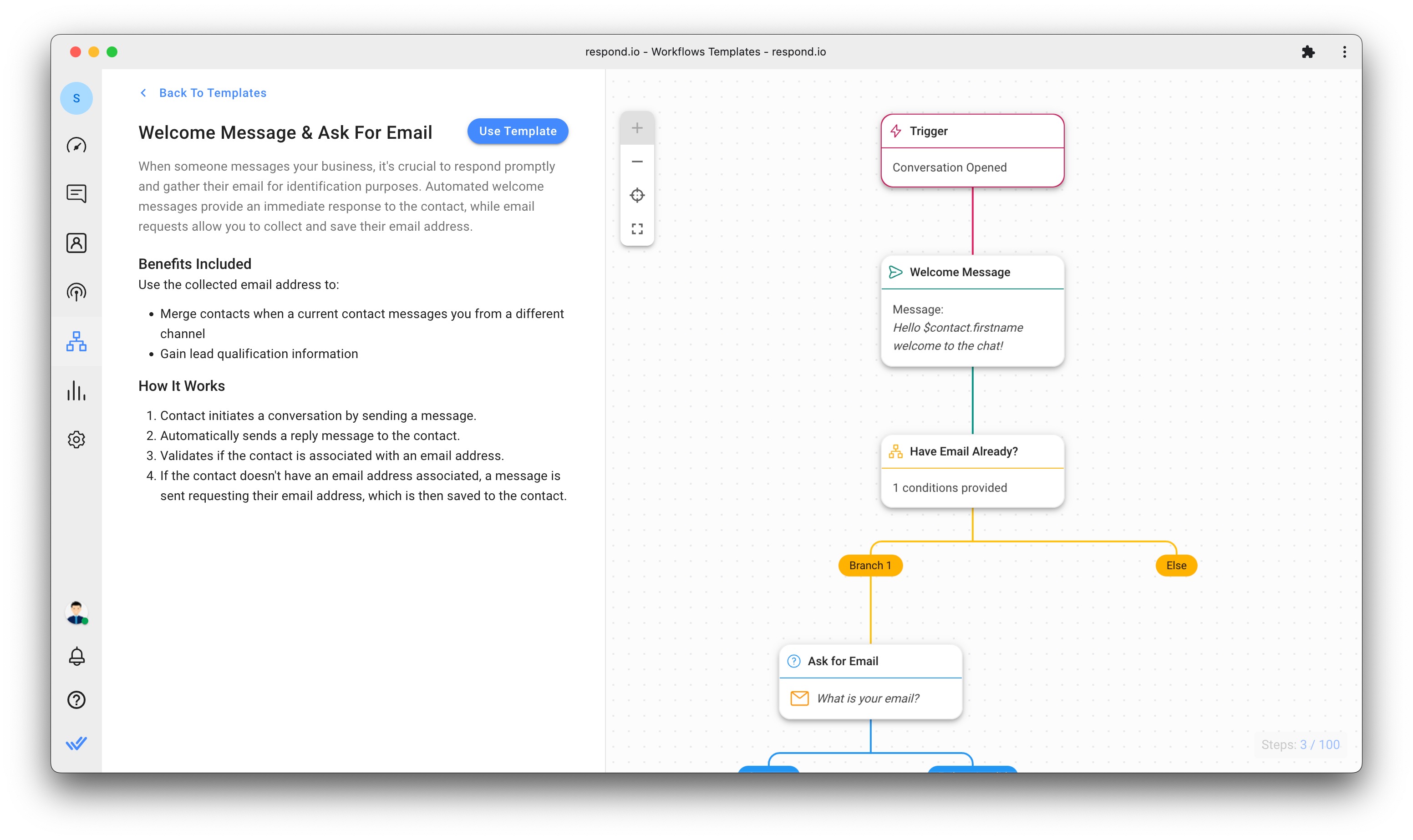 The new Workflow Template preview page allows you to visualize the Workflow and understand its benefits