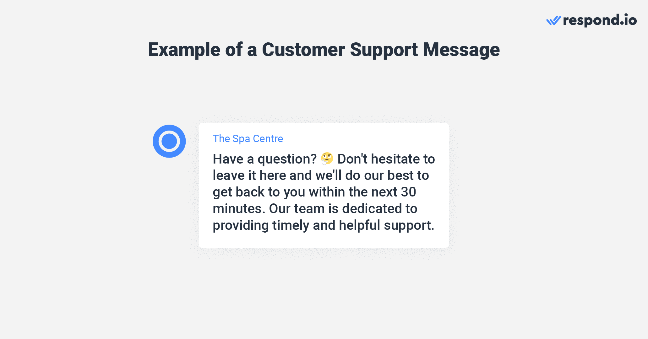 Welcome message for Instagram: Example of a customer support message