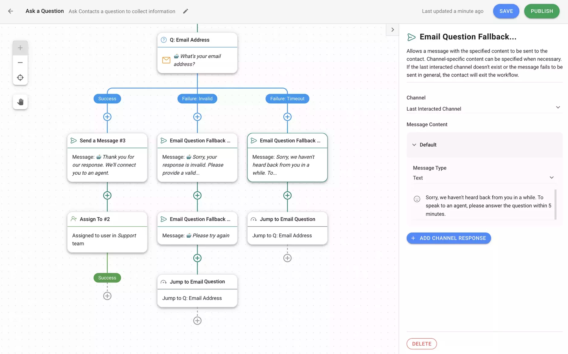 Handling missing responses using the Timeout Branch