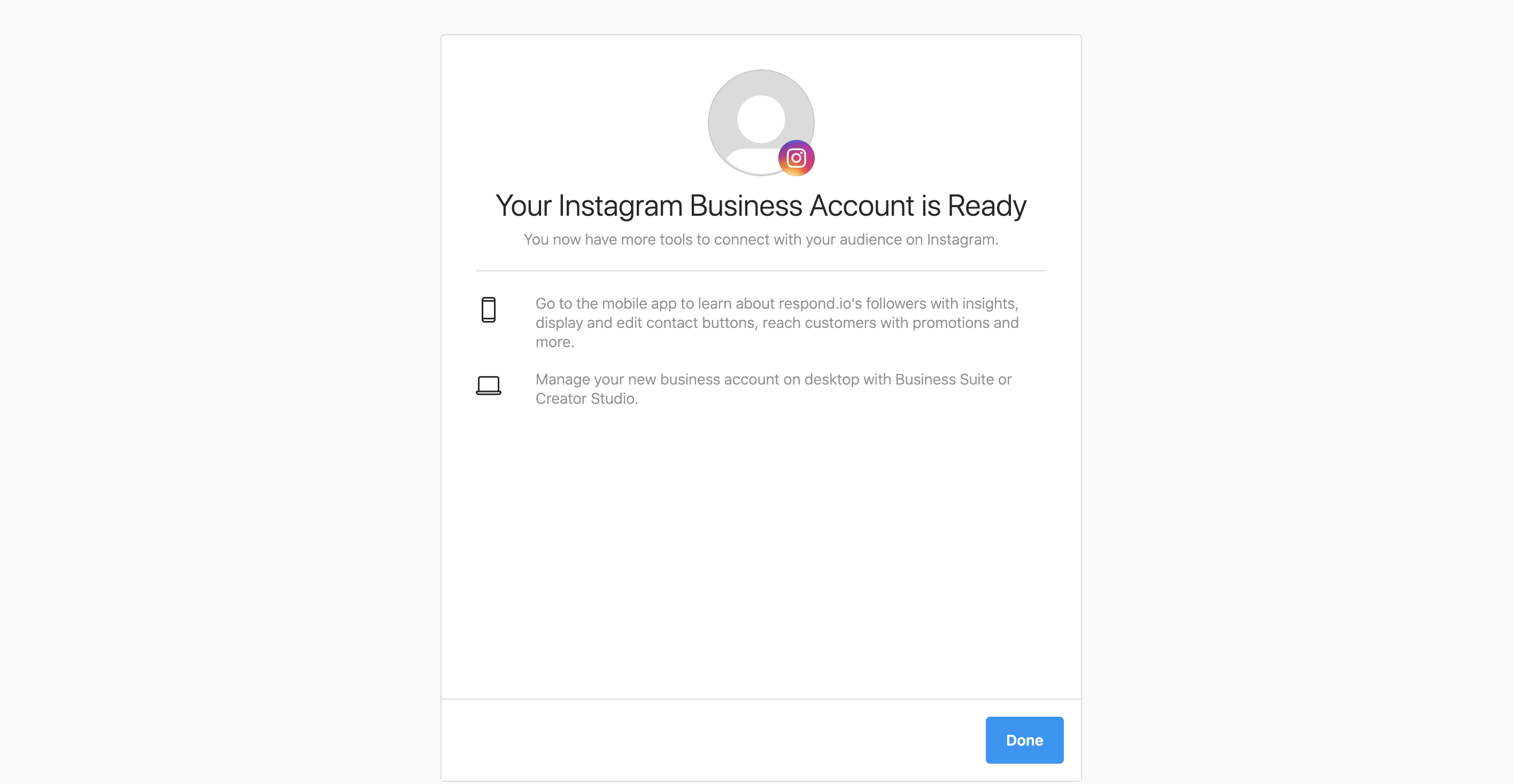 Instagram Business Account is ready