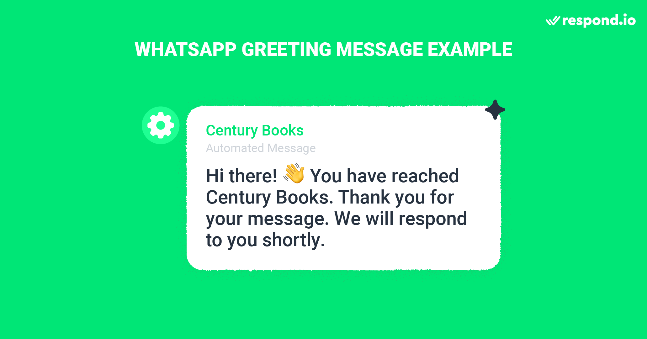 A WhatsApp Business greeting message example