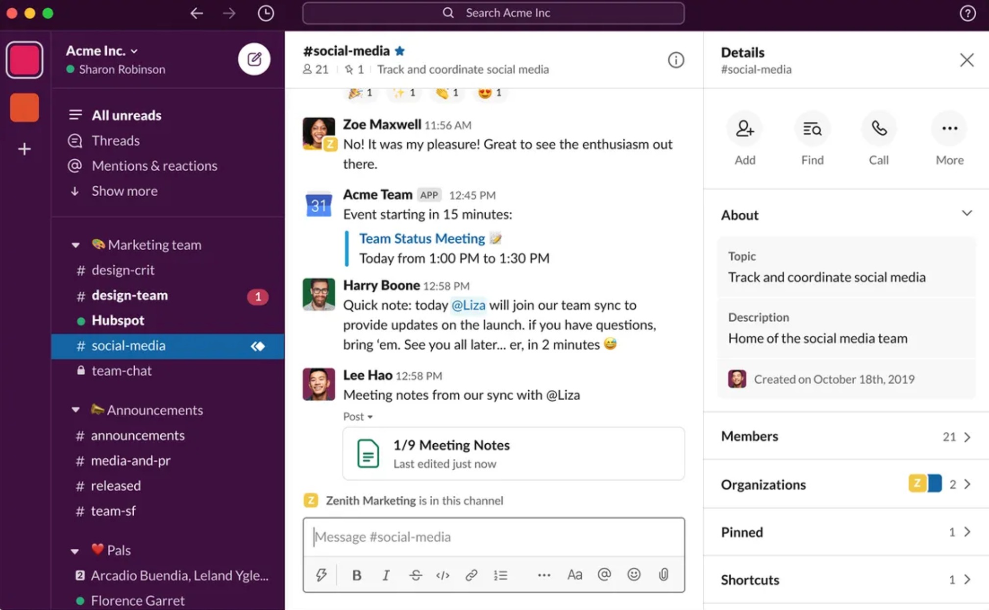 Instant messenger for business: Slack