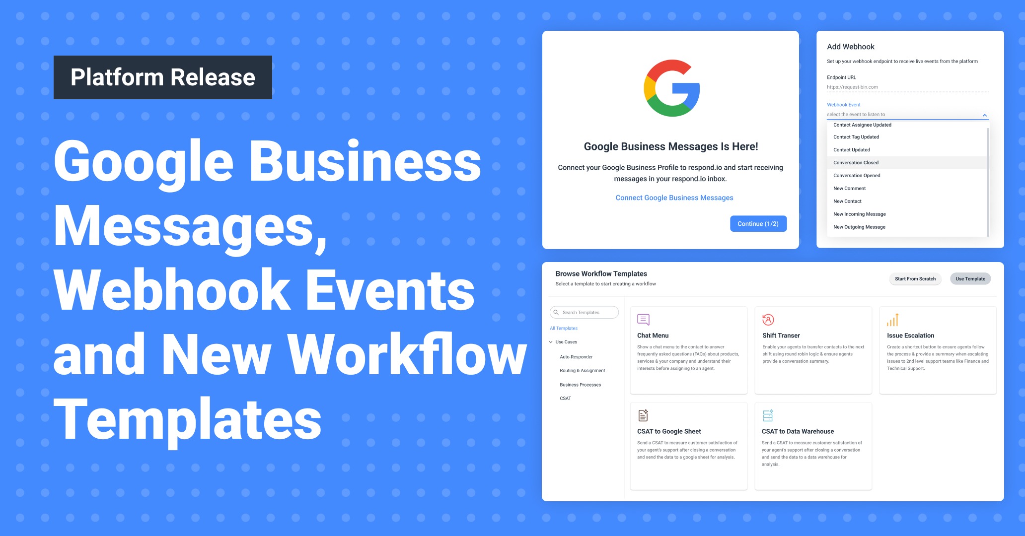 January 2023 Updates: Google Business Messages, Webhook Events and New Workflow Templates