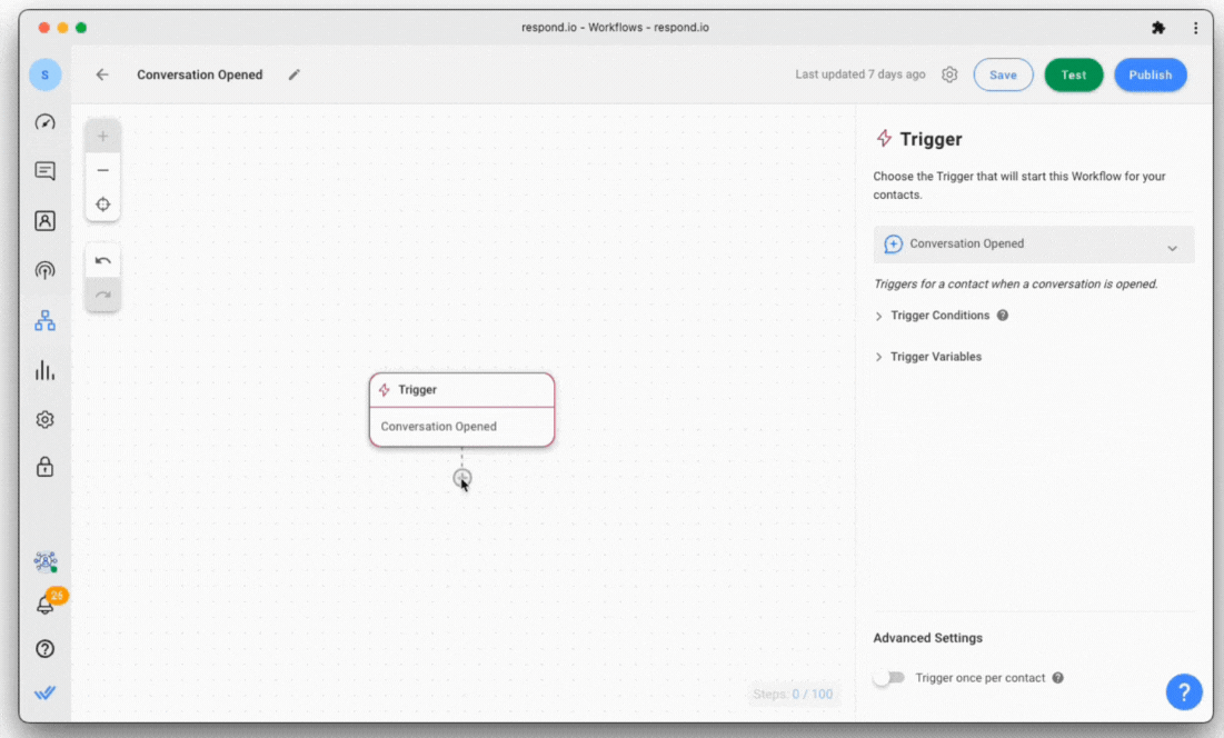 Gif showing how to create an AI Agent with the new AI Agent Workflow Step