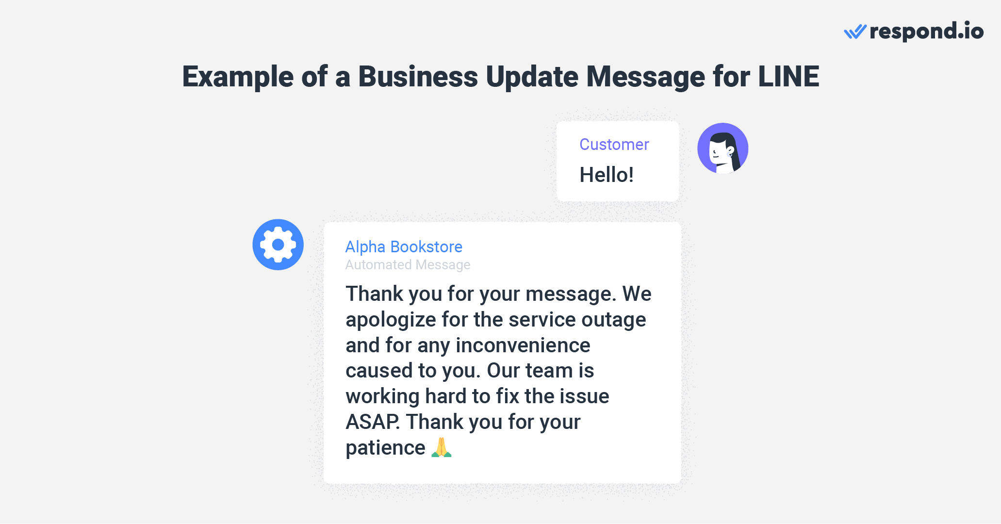 An example of a business update message