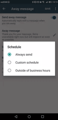 Step 3: Set when the away message will be sent to customers