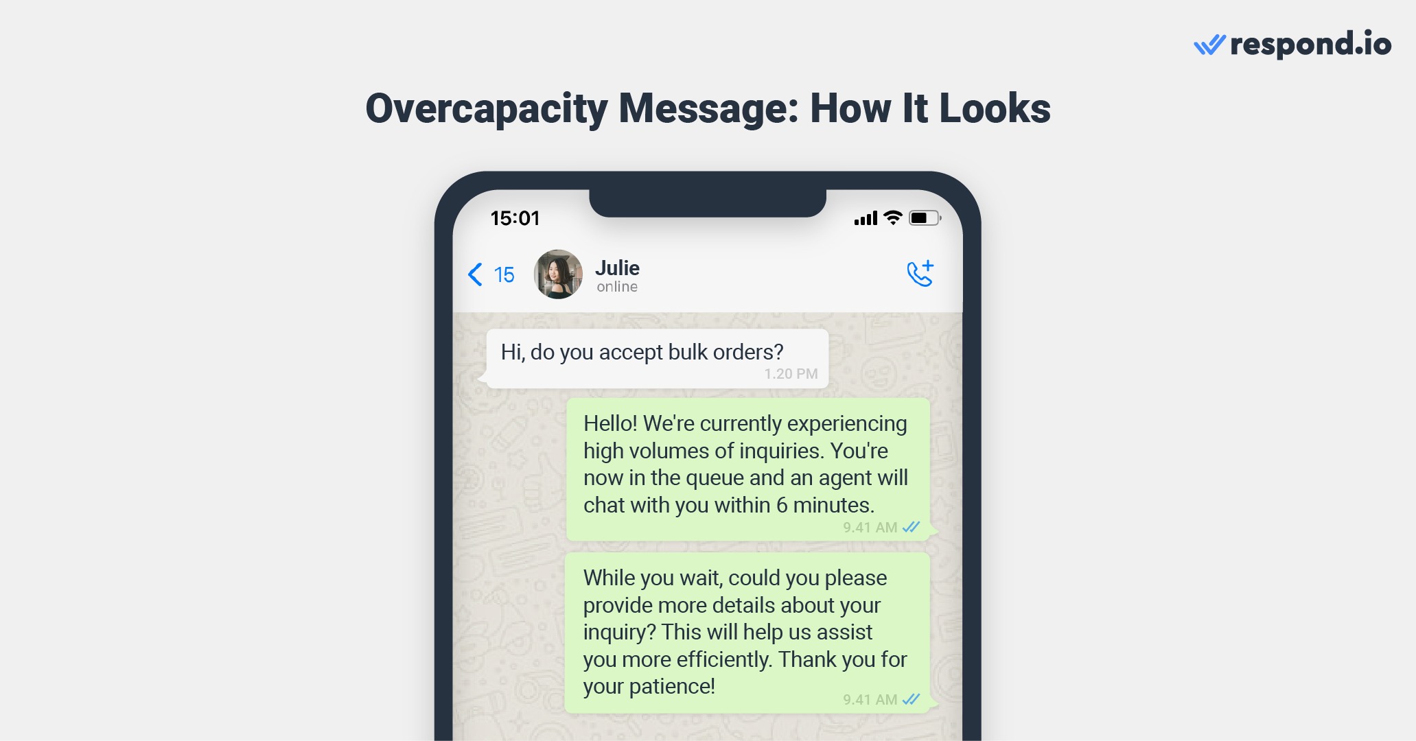 Automatic assignment: Send overcapacity message when agents are at maximum capacity