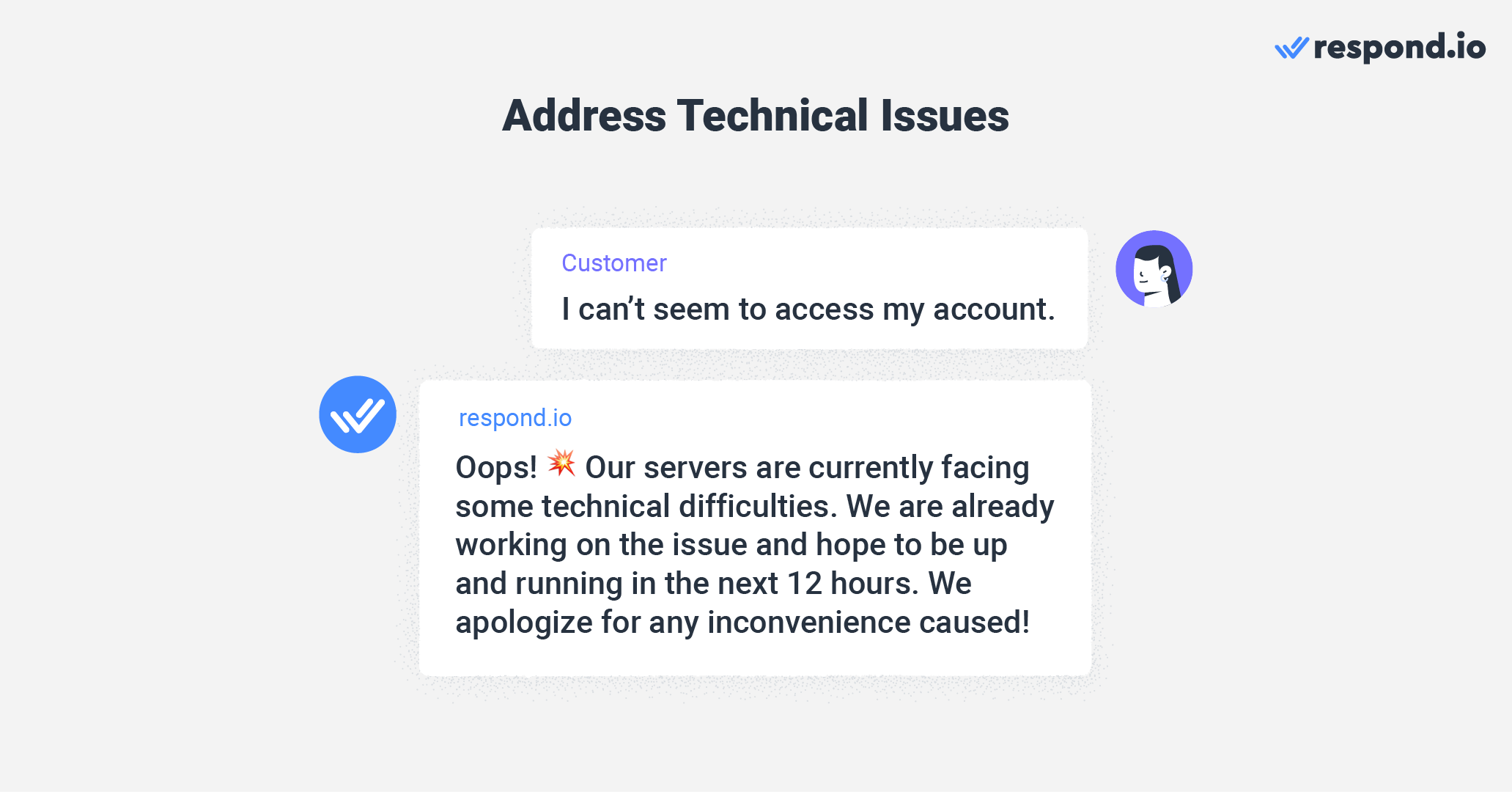 examples of Customer service response templates: Address technical issues