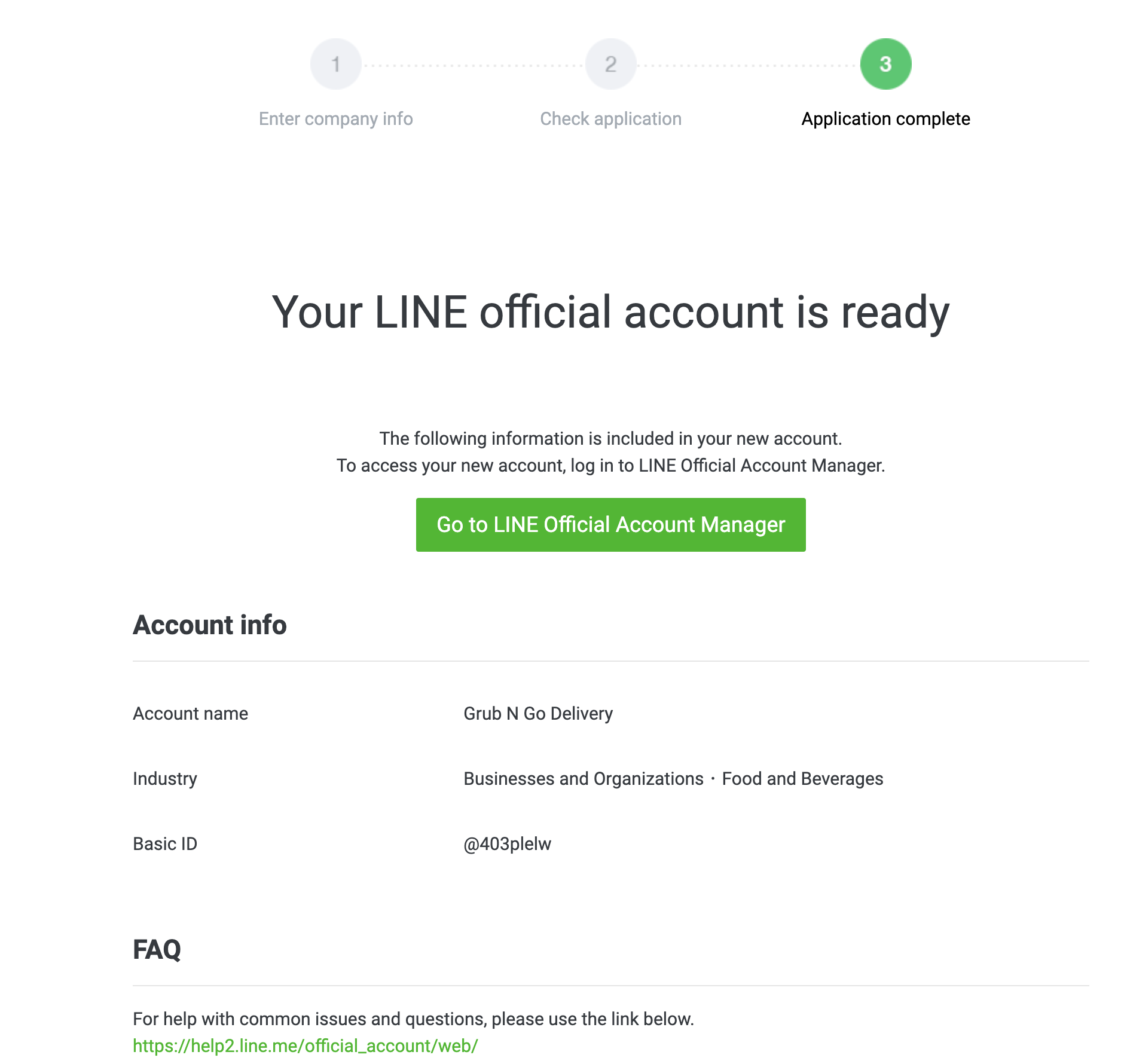 Your LINE Official Account is ready