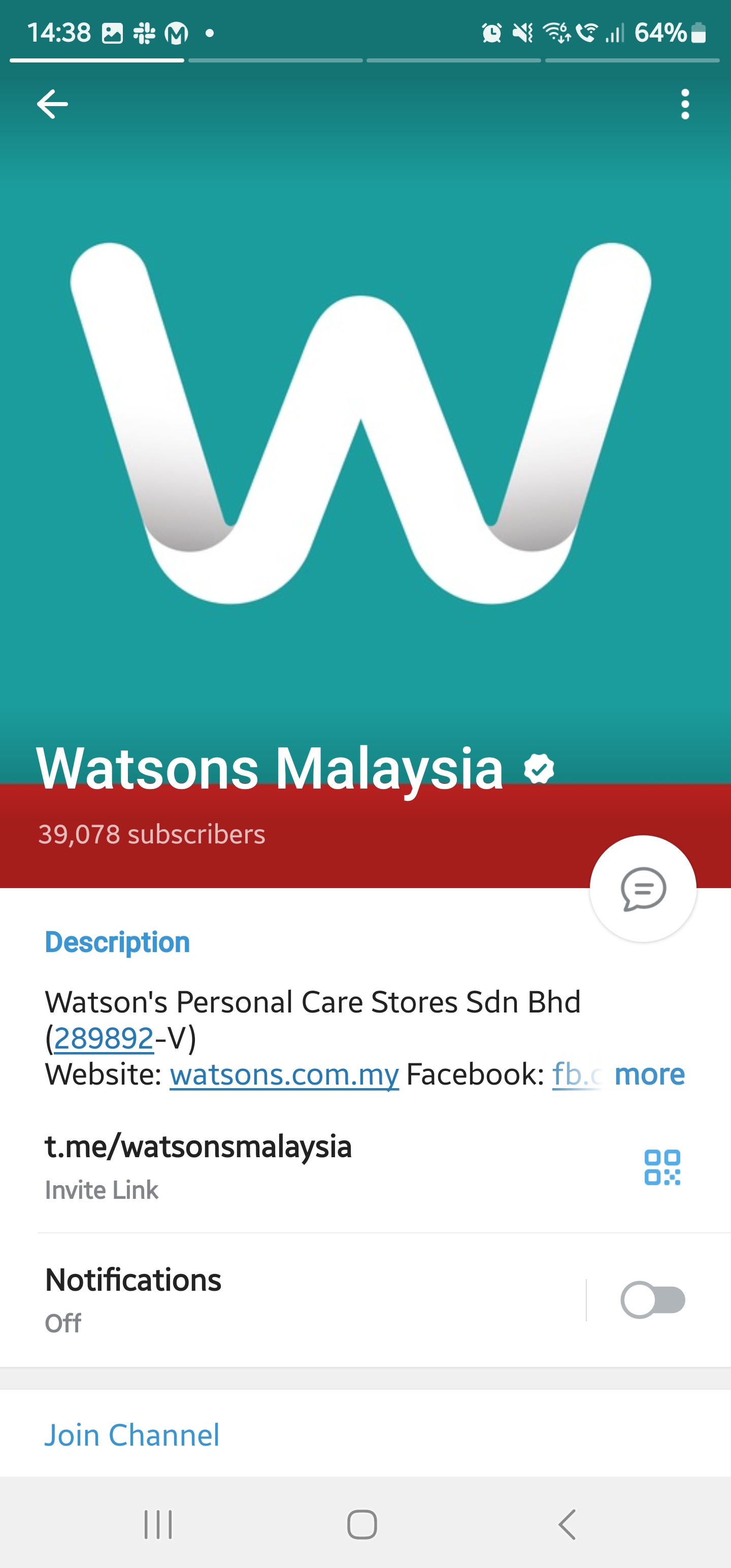 Watson's Malaysia leverage effectively use Telegram for Marketing by showcasing special offers and packages and to engage with customers with interactive visuals.