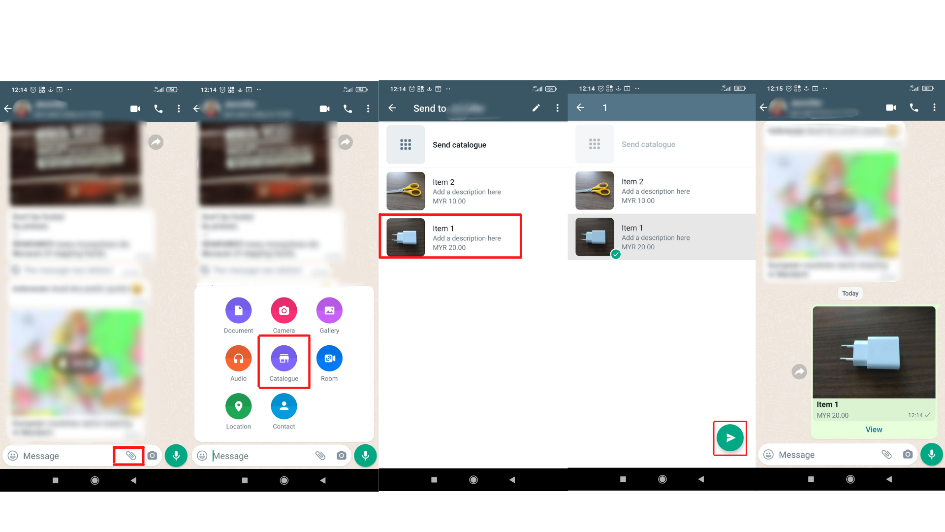 Steps to share a WhatsApp catalog on android