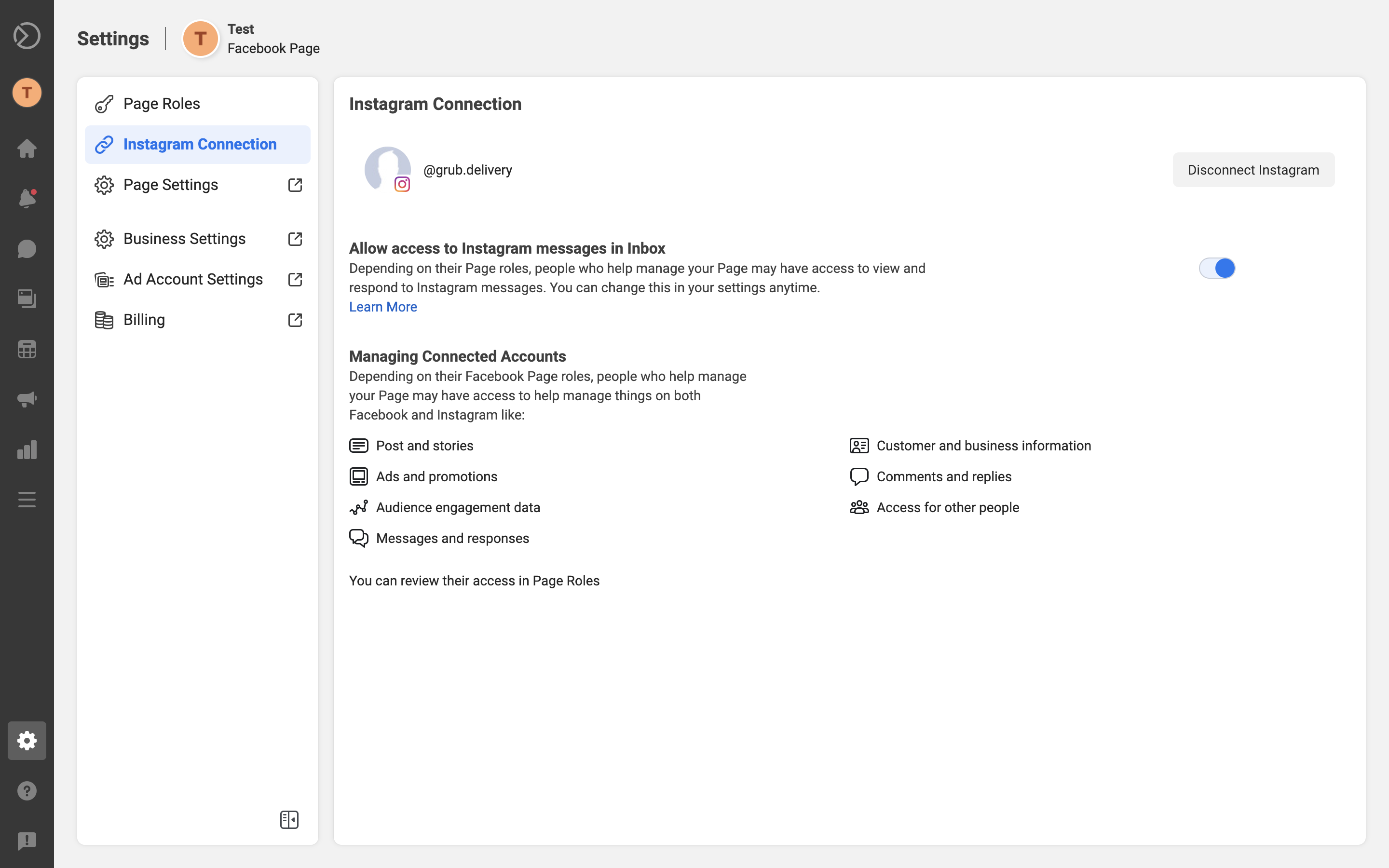 This is a picture showing how to set up Instagram DM API. To get Instagram DM API, you may turn access the Allow Access to Messages toggle in Facebook Business Suite by going to Settings > Instagram Connection. To instagram multiple users one account, connect to respond.io