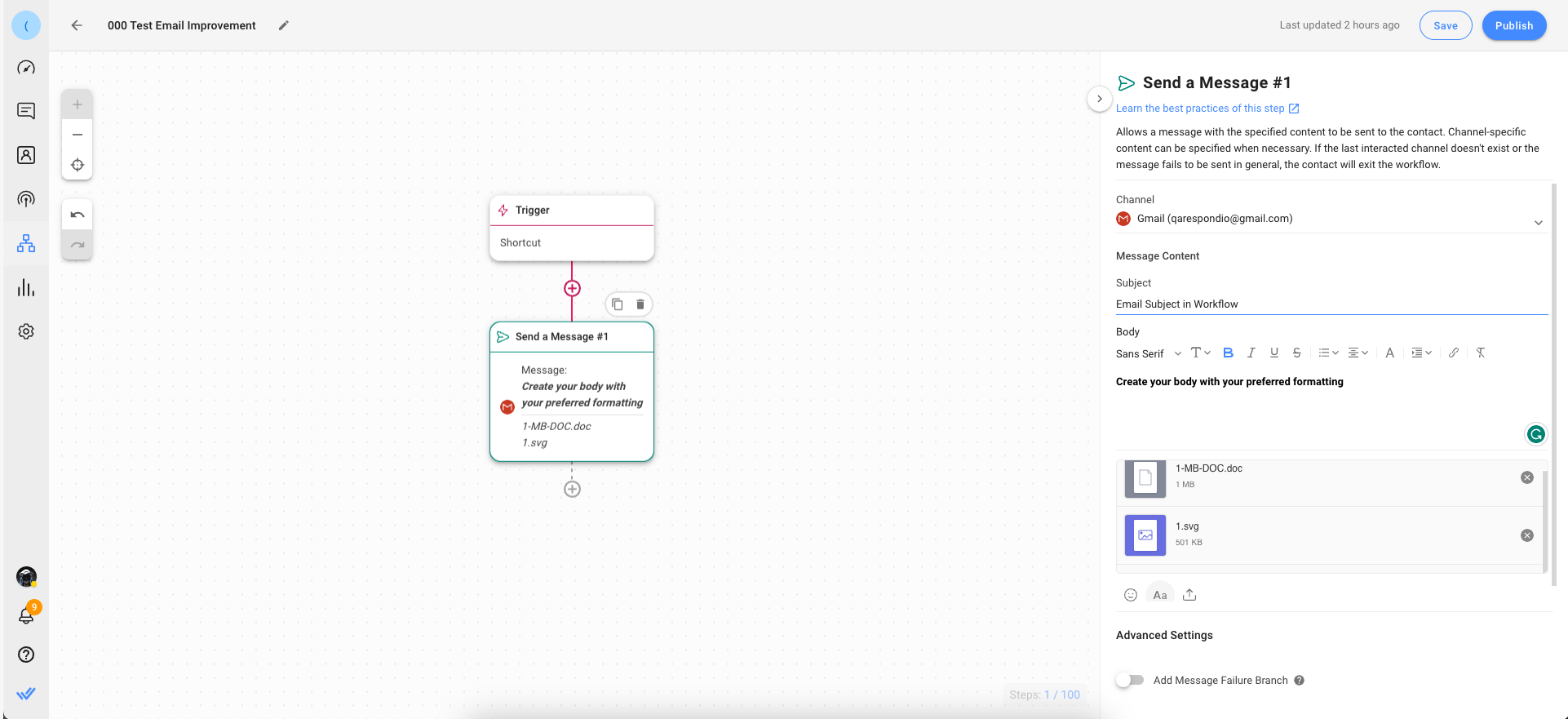 Compose and send emails automatically via Workflows