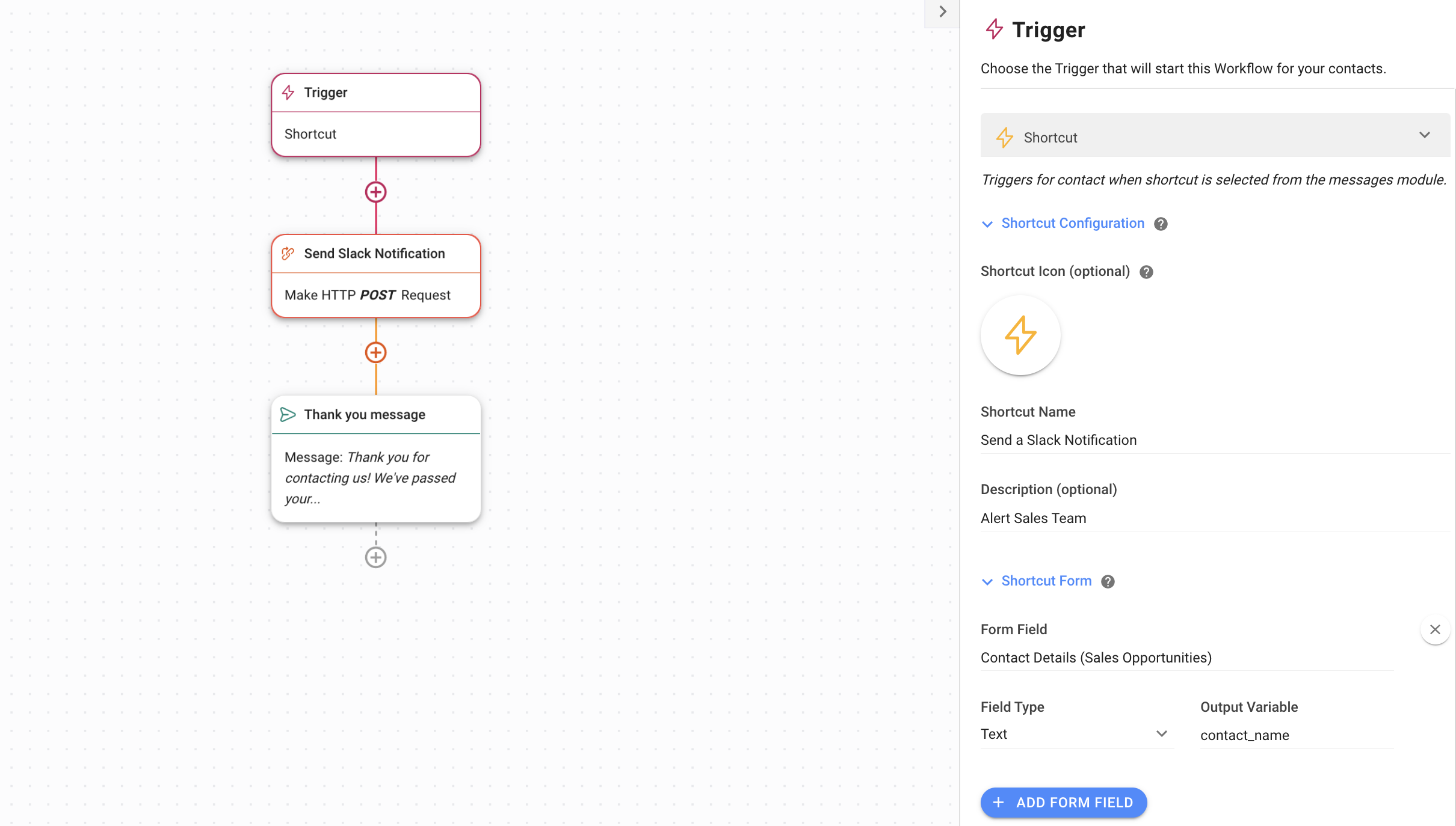 Create a Workflow with the Shortcut Trigger