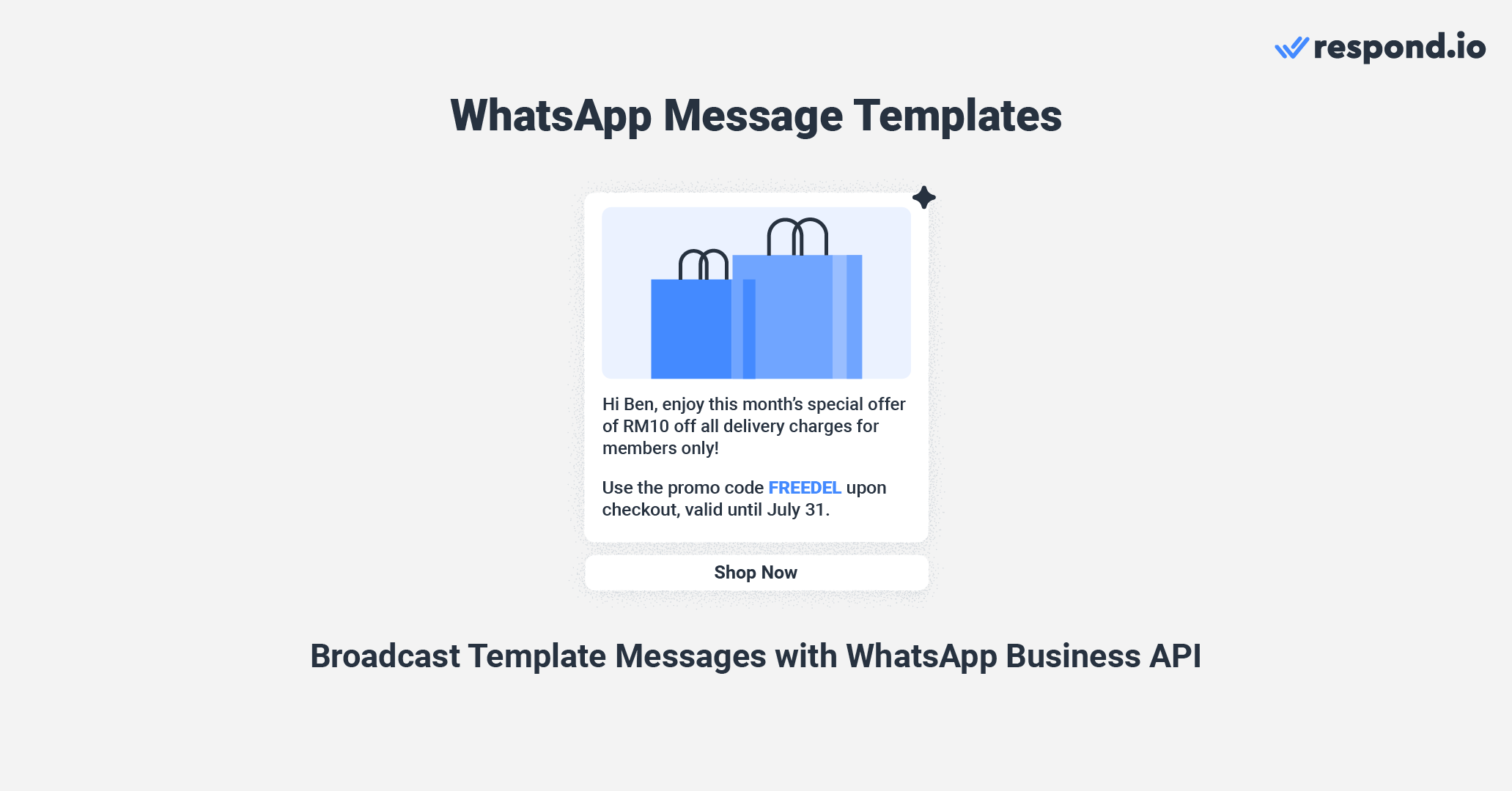 An example of a WhatsApp promotion message. This is a WhatsApp bulk message that tells prospects about monthly promotions.