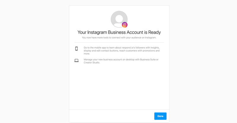 How to switch account to business on Instagram: Click Done to complete the conversion