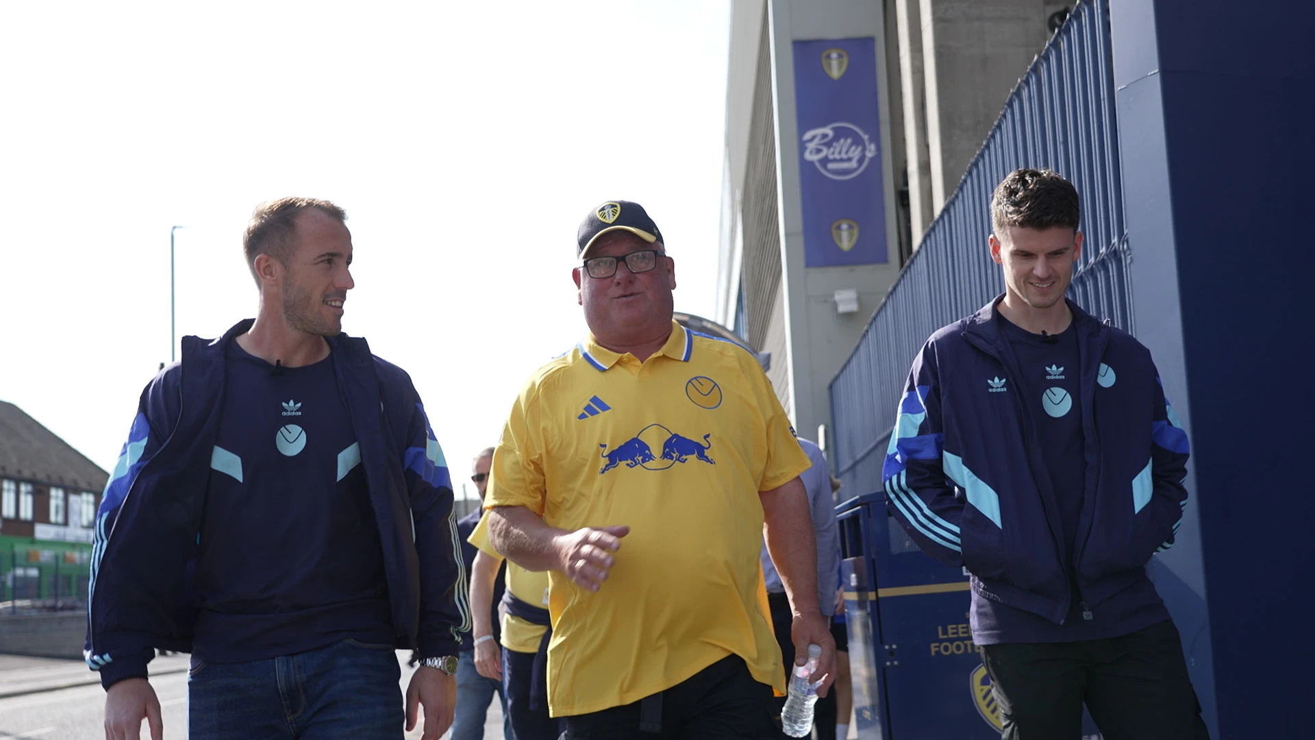 Barry Lakin walk with Sam Byram and Alex Cairns