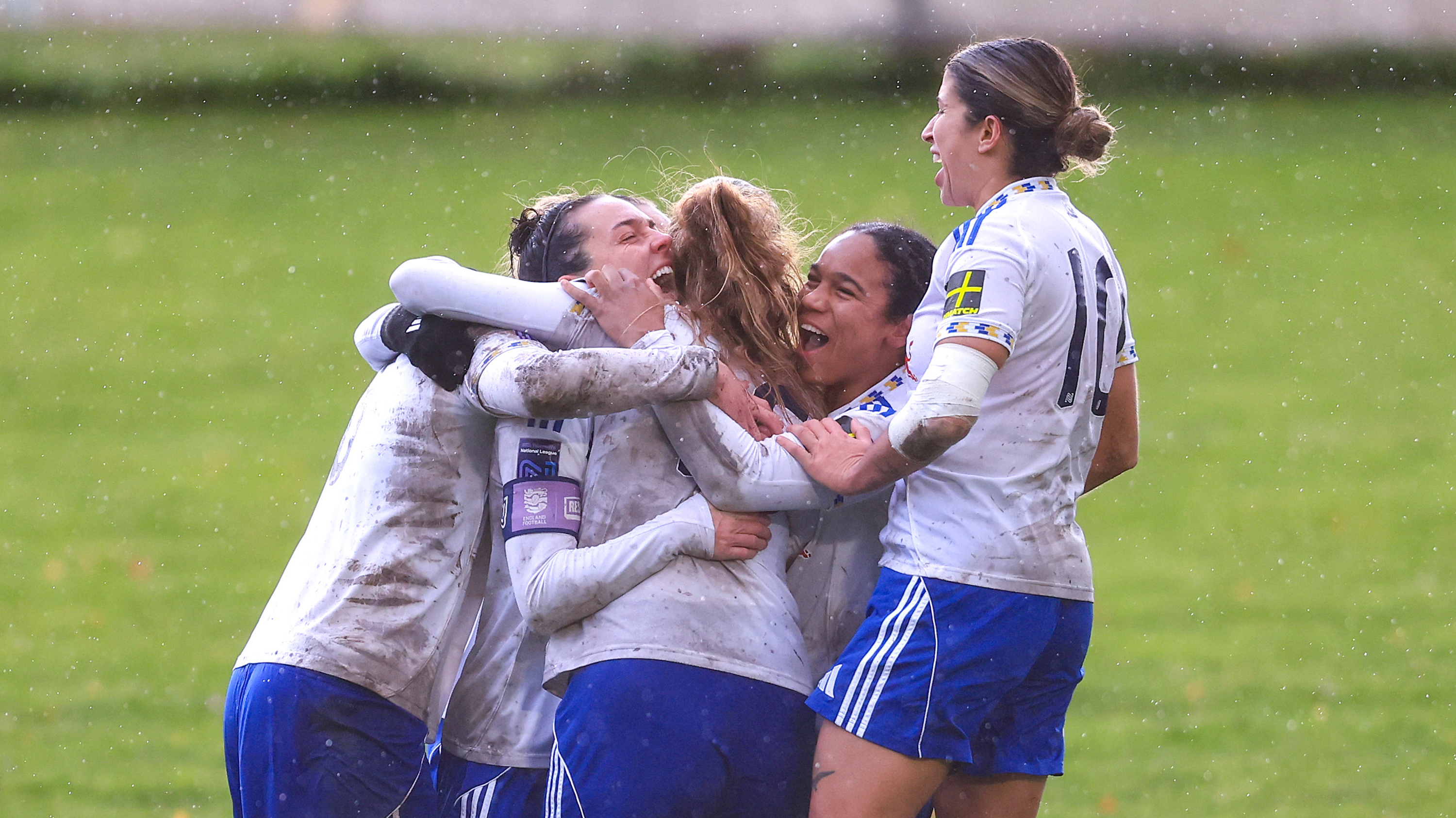 Leeds United Women Huddersfield Celebrating FA Cup