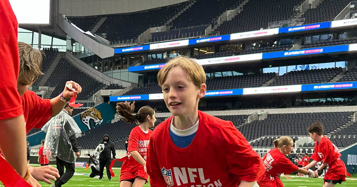 Leeds kids play American Football at Spurs Stadium with Unlocking Potential