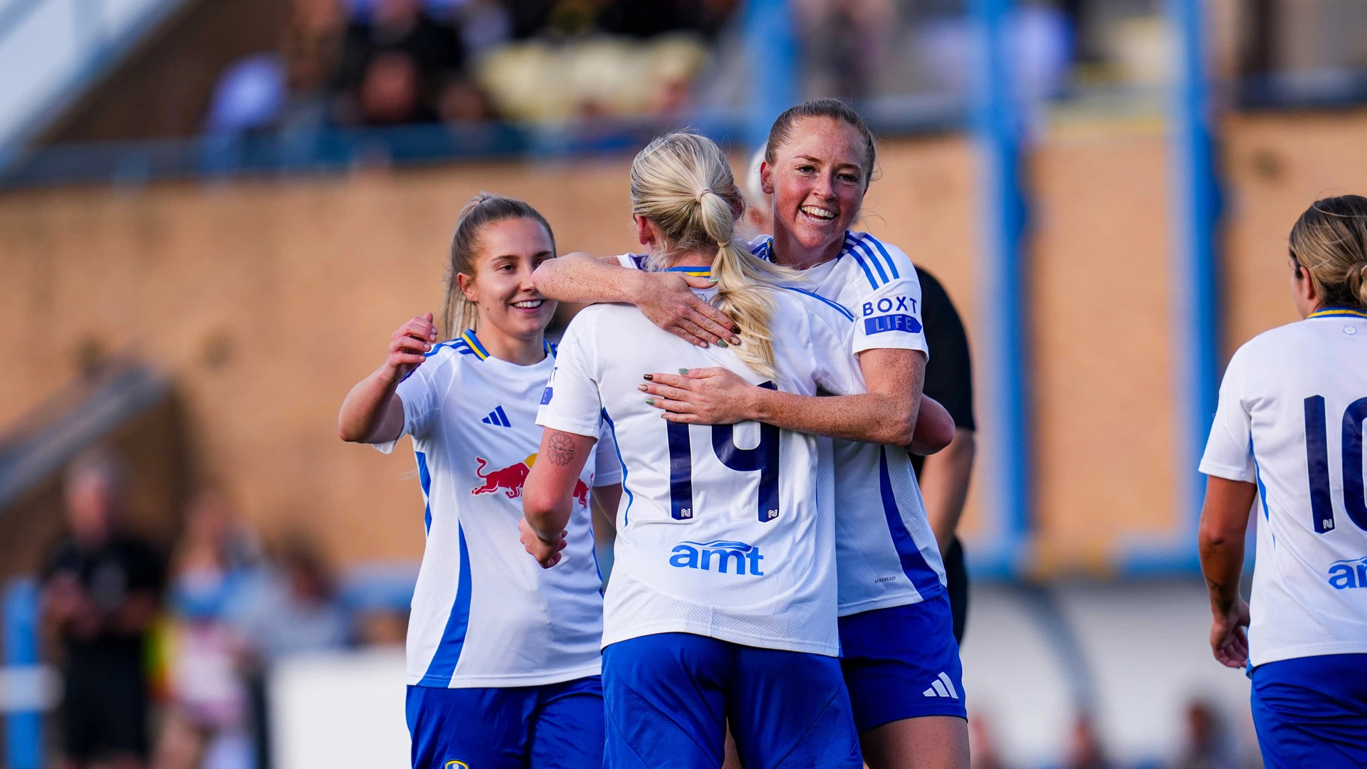 Group celebration vs Barnsley Women