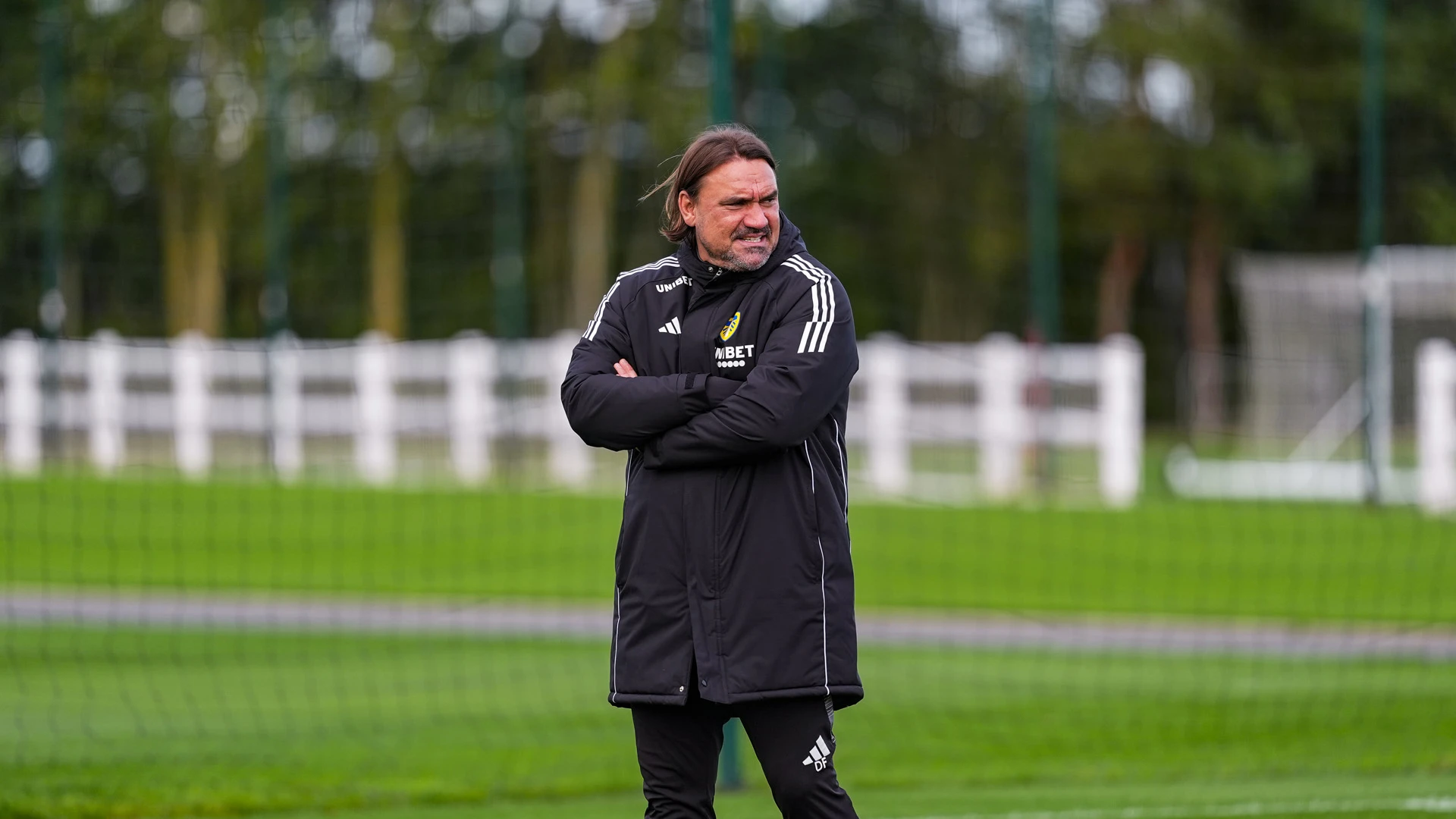 Daniel Farke in training ahead of Coventry