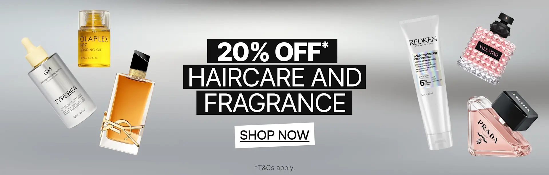 AUS Homepage Banner- Image 2 - 20% Off Haircare & Fragrance