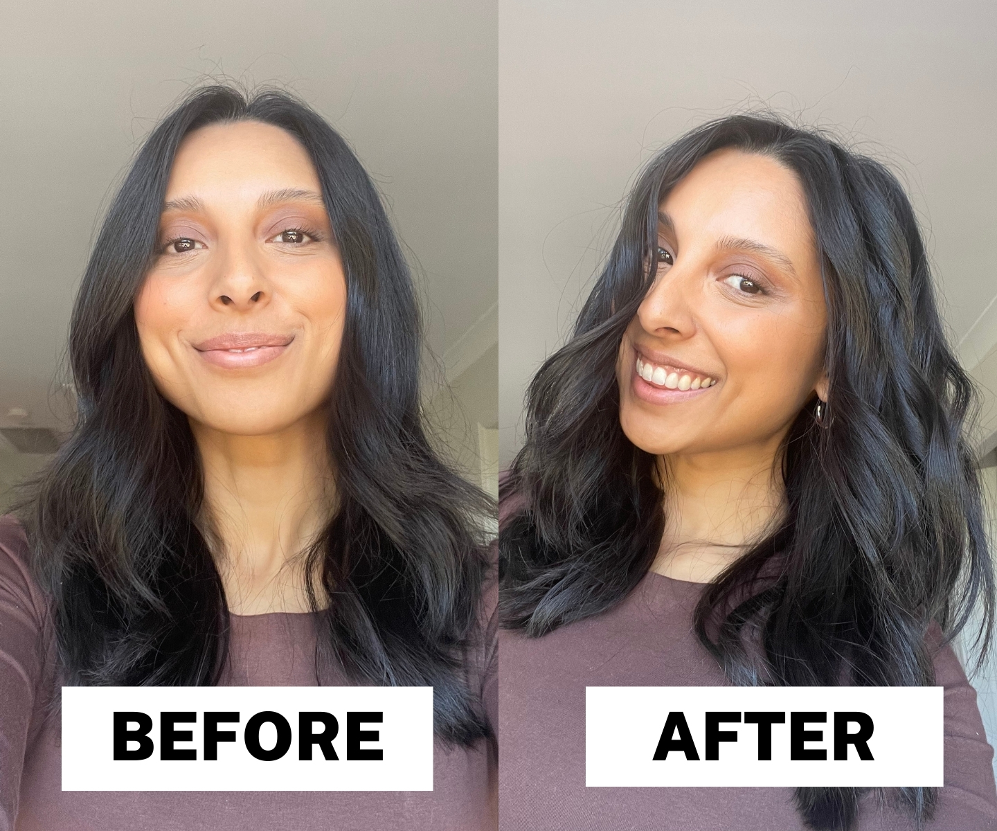 Mermade Hair Style Wand Before and After