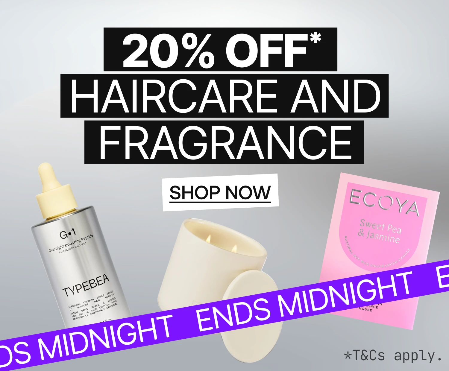 NZ Homepage Banner - Image 2 - 20% Off Haircare & Fragrance Ends Midnight