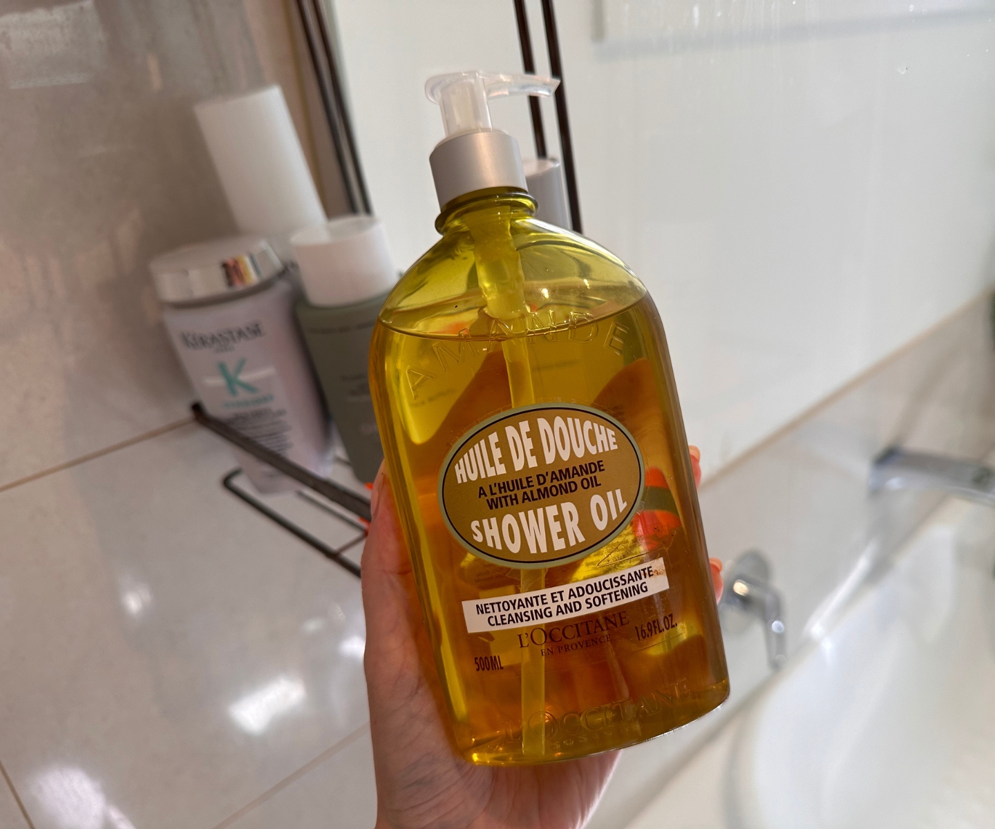 L’Occitane Almond Shower Oil in-shower hero