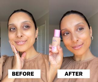 Ultra Violette Dream Screen SPF50 Tinted Veil before and after