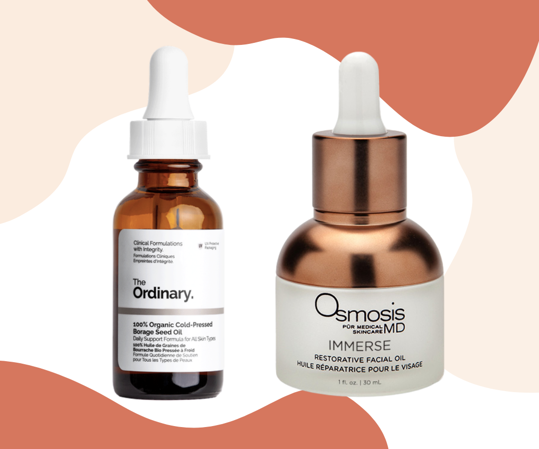 The Ordinary 100% Organic Cold-Pressed Borage Seed Oil and Osmosis Skincare Immerse Restorative Facial Oil 