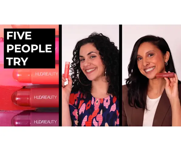 VIDEO: 5 People Try HUDA Cheeky Tint Blush Sticks