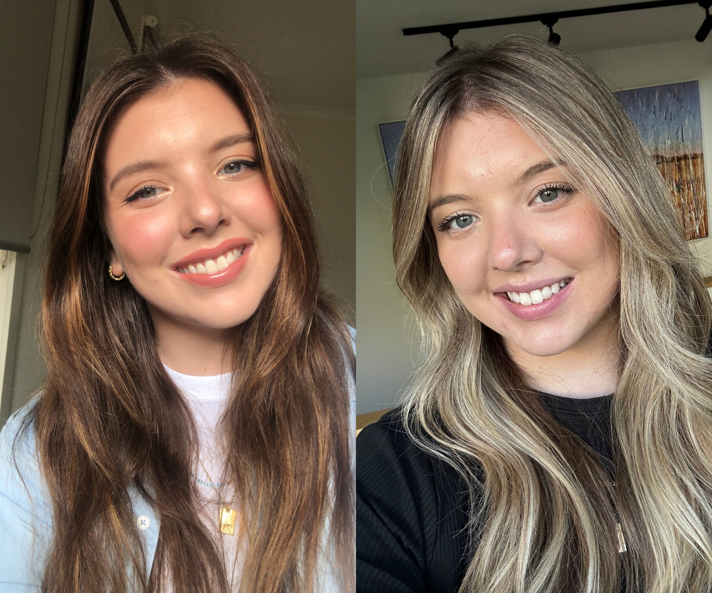 Maddy B blonde and brunette before/after hero
