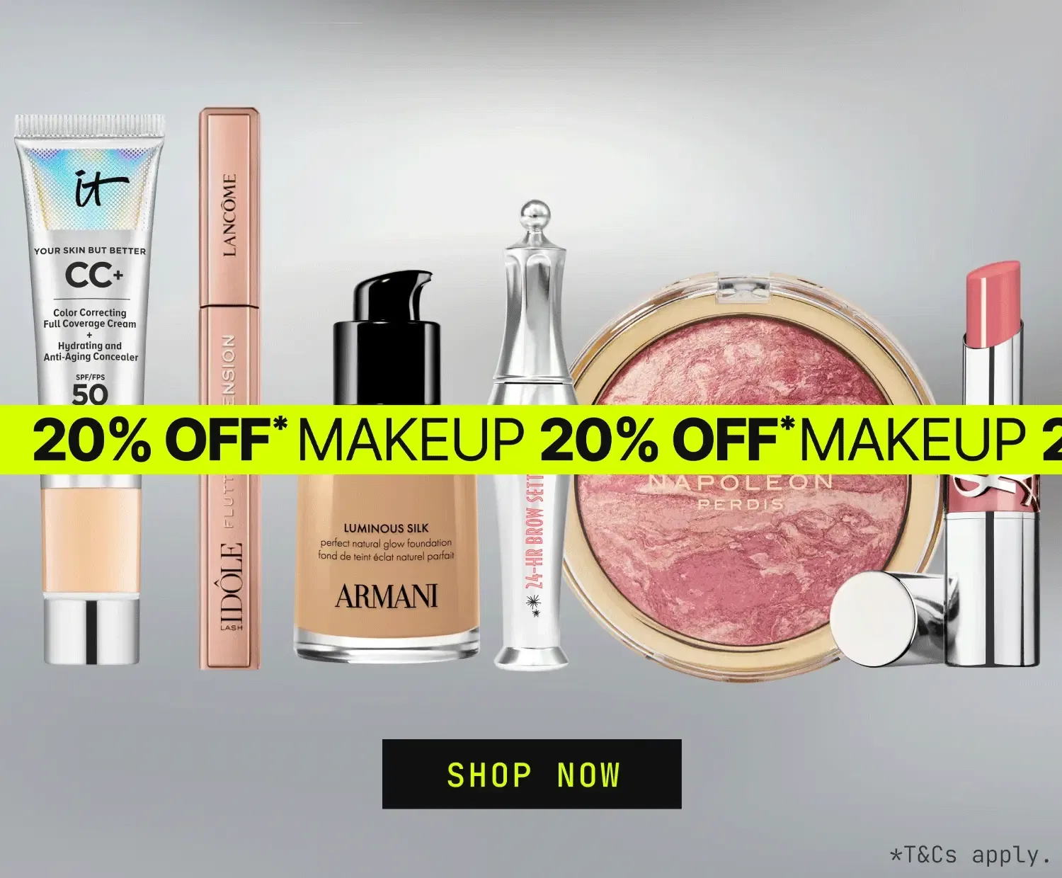 AUS Homepage Banner - Image 1 - 20% Off Selected Makeup