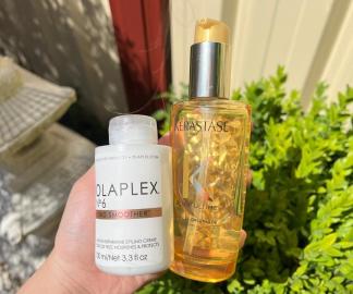 olaplex no 6 and kerastase hair oil