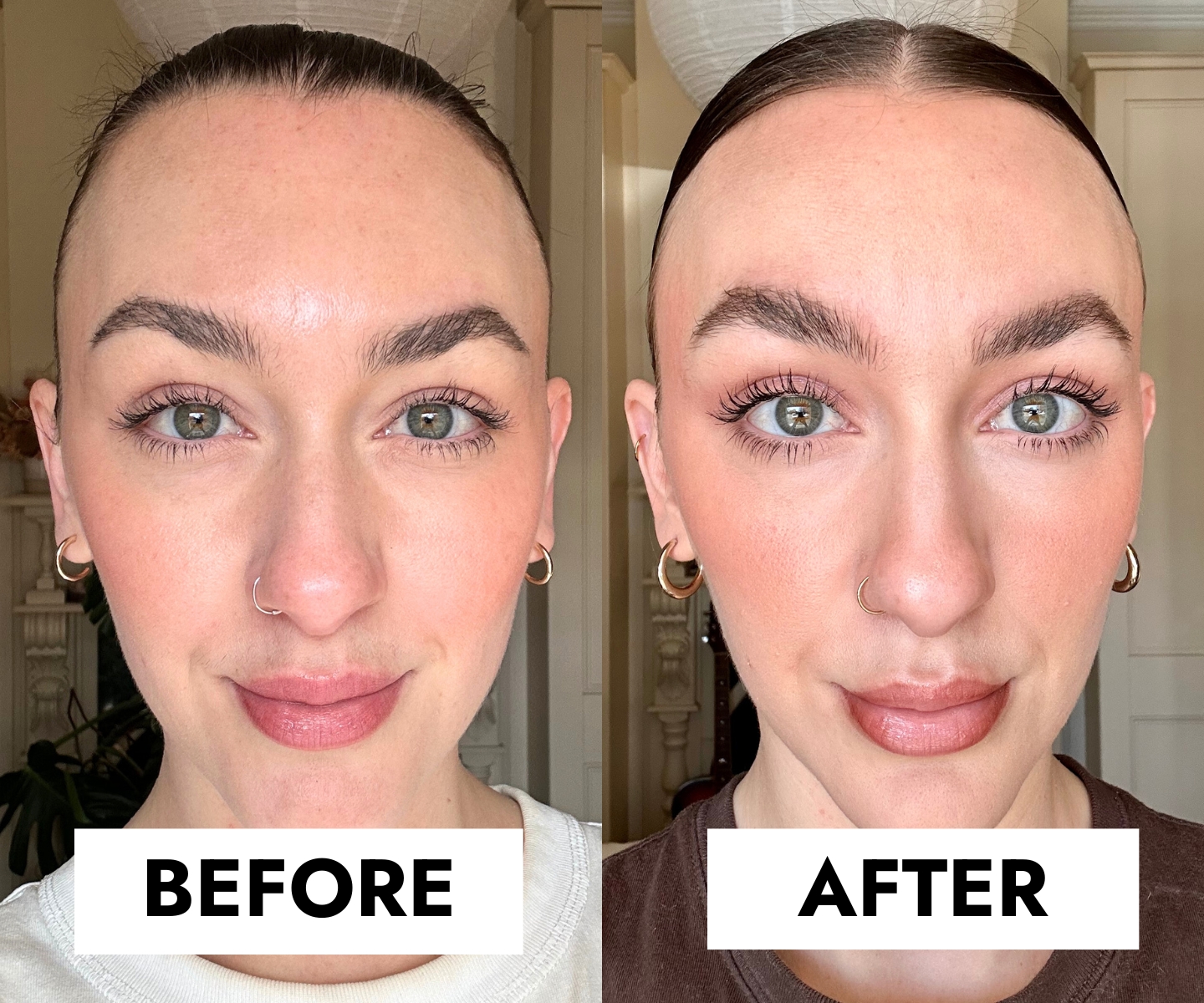 BOOST LAB Brow and Lash serum Jas before/after in-article