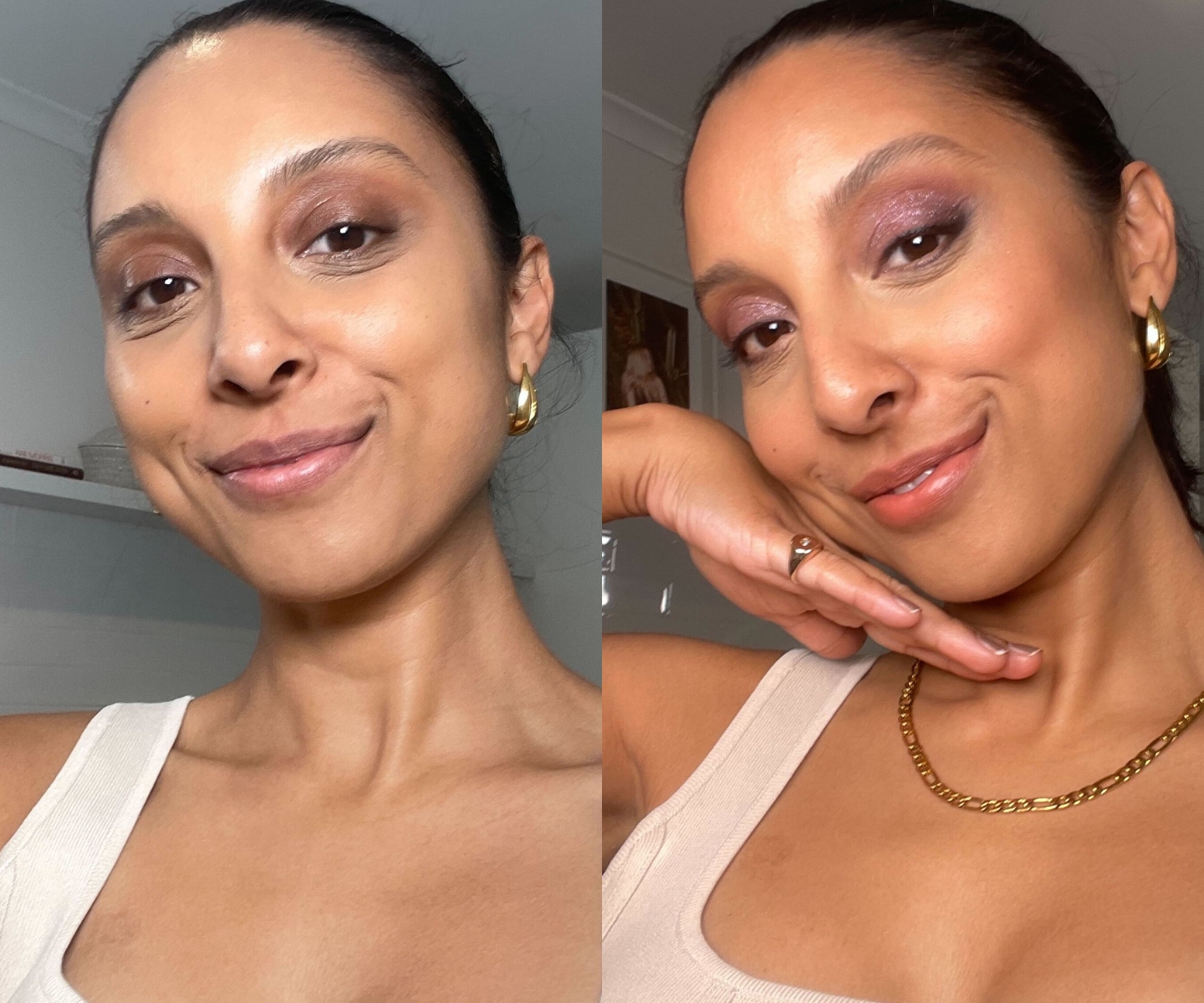 how to do smokey eye huda beauty grunge palette before and after
