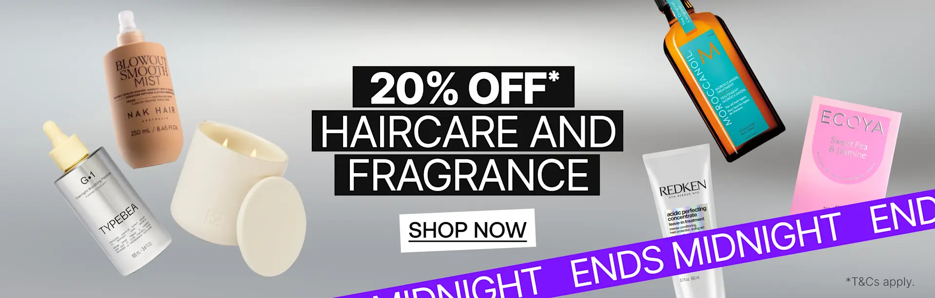 NZ Homepage Banner - Image 2 - 20% Off Haircare & Fragrance Ends Midnight