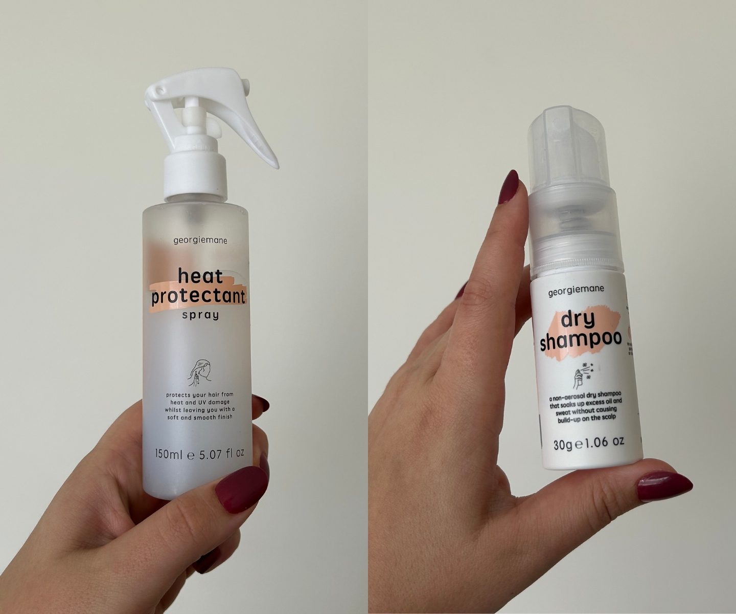georgiemane heat protectant & dry shampoo in-article