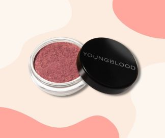Youngblood Crushed Mineral Blush - on pink colourful background