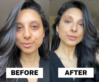 Estee Lauder double wear concealer before and after picture dark circles concealer 